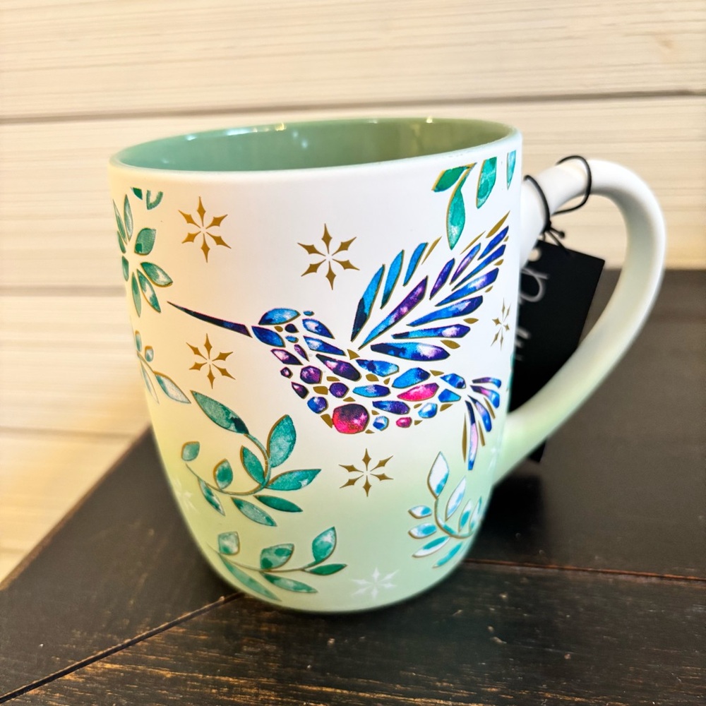 Dwell Studio Multicolored Hummingbird Coffee Tea Mug NEW